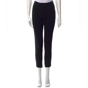 Valentino Black Tuxedo Stripe Accent Straight Leg Cropped Mid Rise Ponte Pant 10
